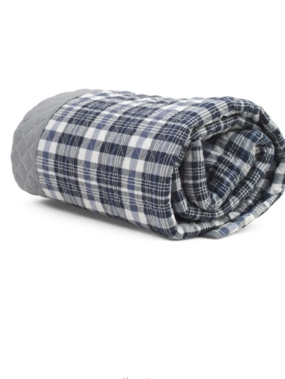 Foundry Navy, Gray and White Plaid Quilt